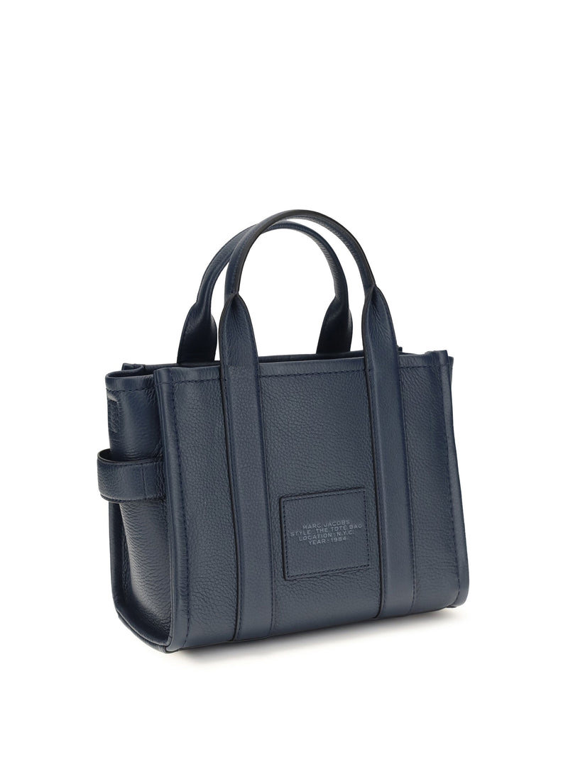 Marc Jacobs Grained Calf Leather Tote Bag — Navy