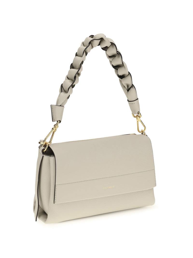 Coccinelle Boheme Shoulder Bag — Beige Calf Leather