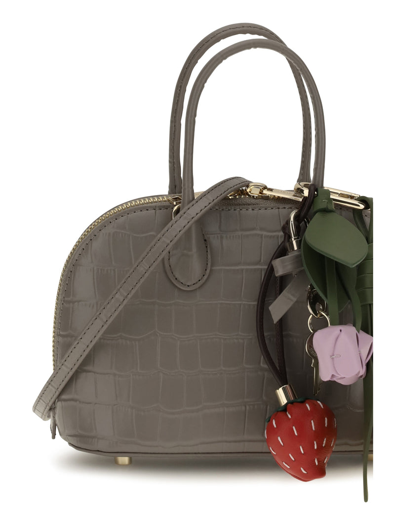 Self-Portrait Top Handle Bag — Gray Calf Leather Bos Taurus Hand