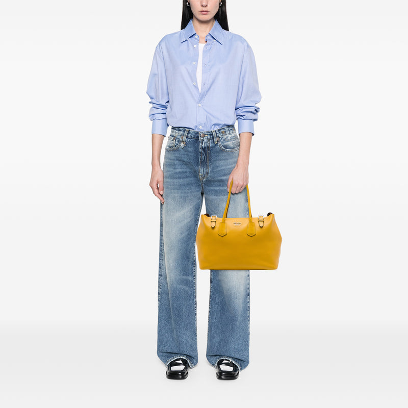 City Calf Leather Buckle Tote - Image 6