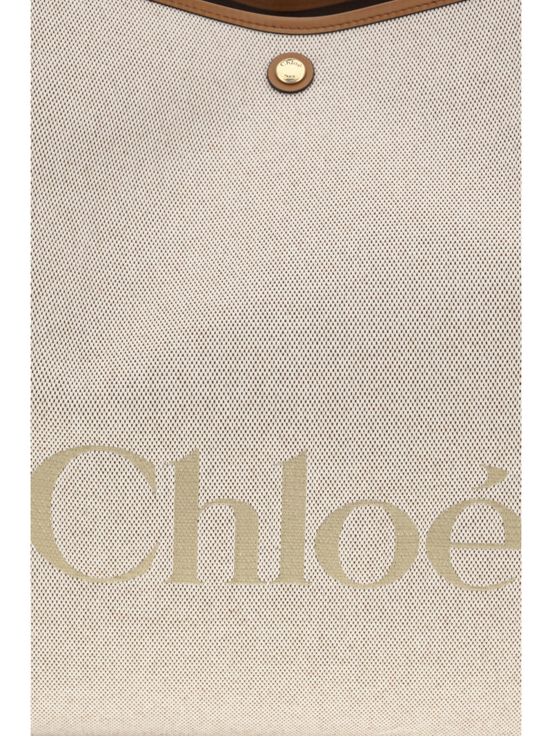 Chloé Carry Tote Bag — Brown Cotton