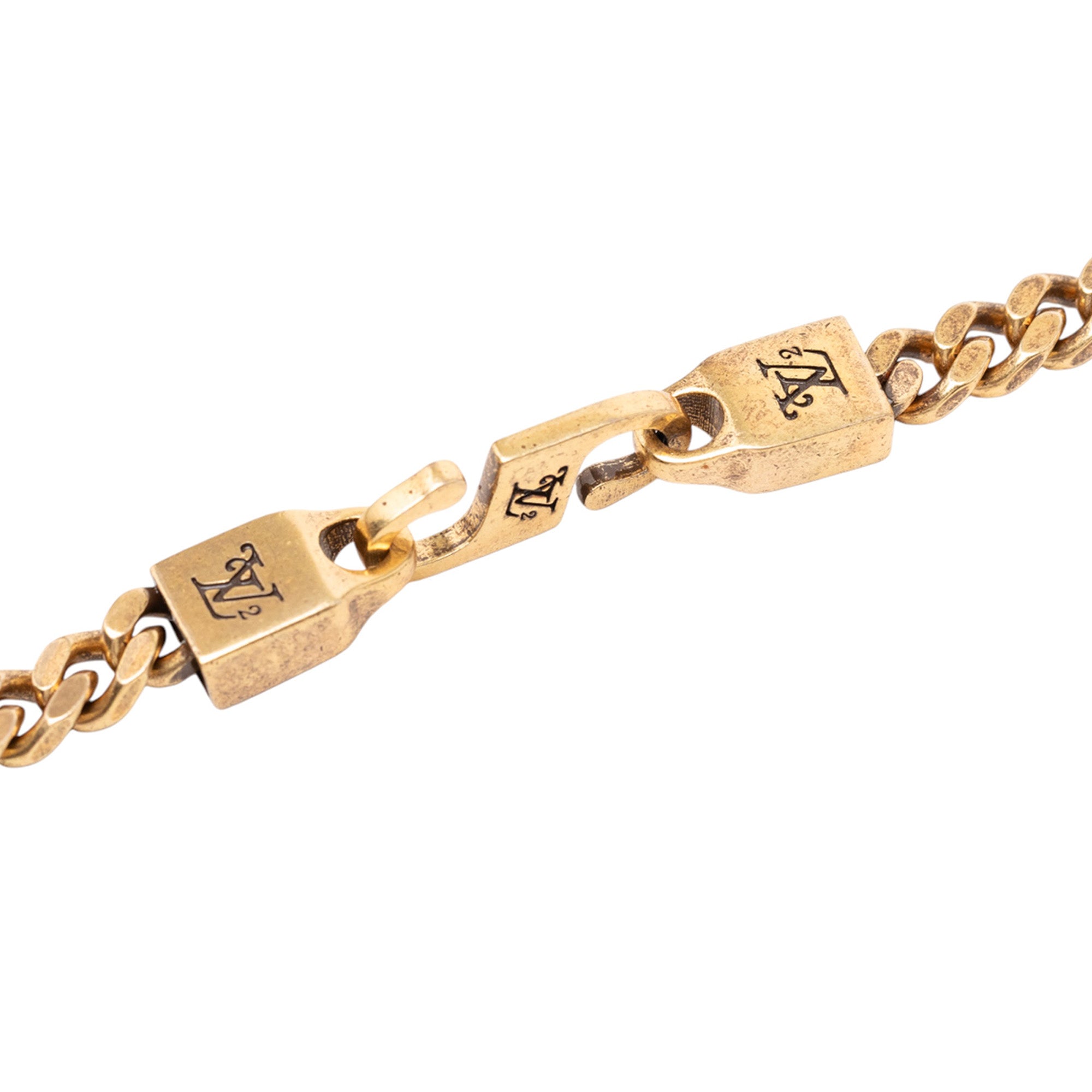 Nigo Gold Plated Squared Logo Pendant Necklace - Image 6