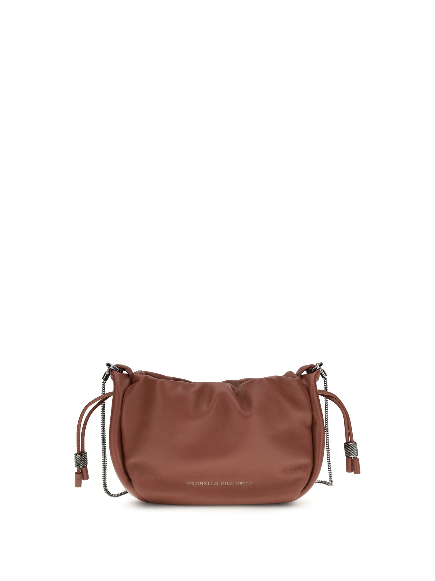 Brunello Cucinelli Bucket Mellow Shoulder Bag — Brown Calf Leather Bos Taurus