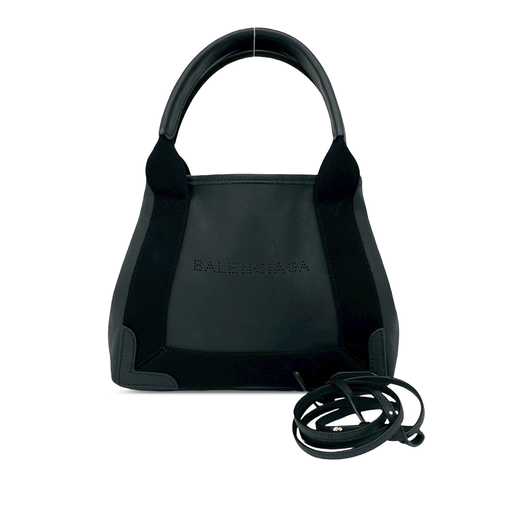 Calfskin Perforated Navy Cabas Tote XS - Image 1