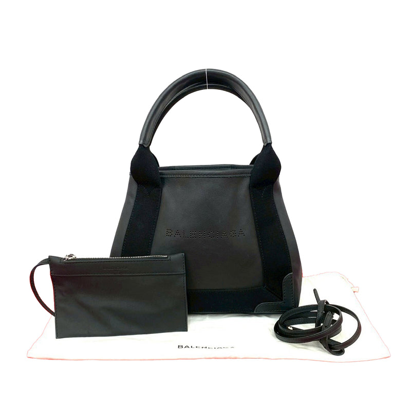 Calfskin Perforated Navy Cabas Tote XS - Image 9