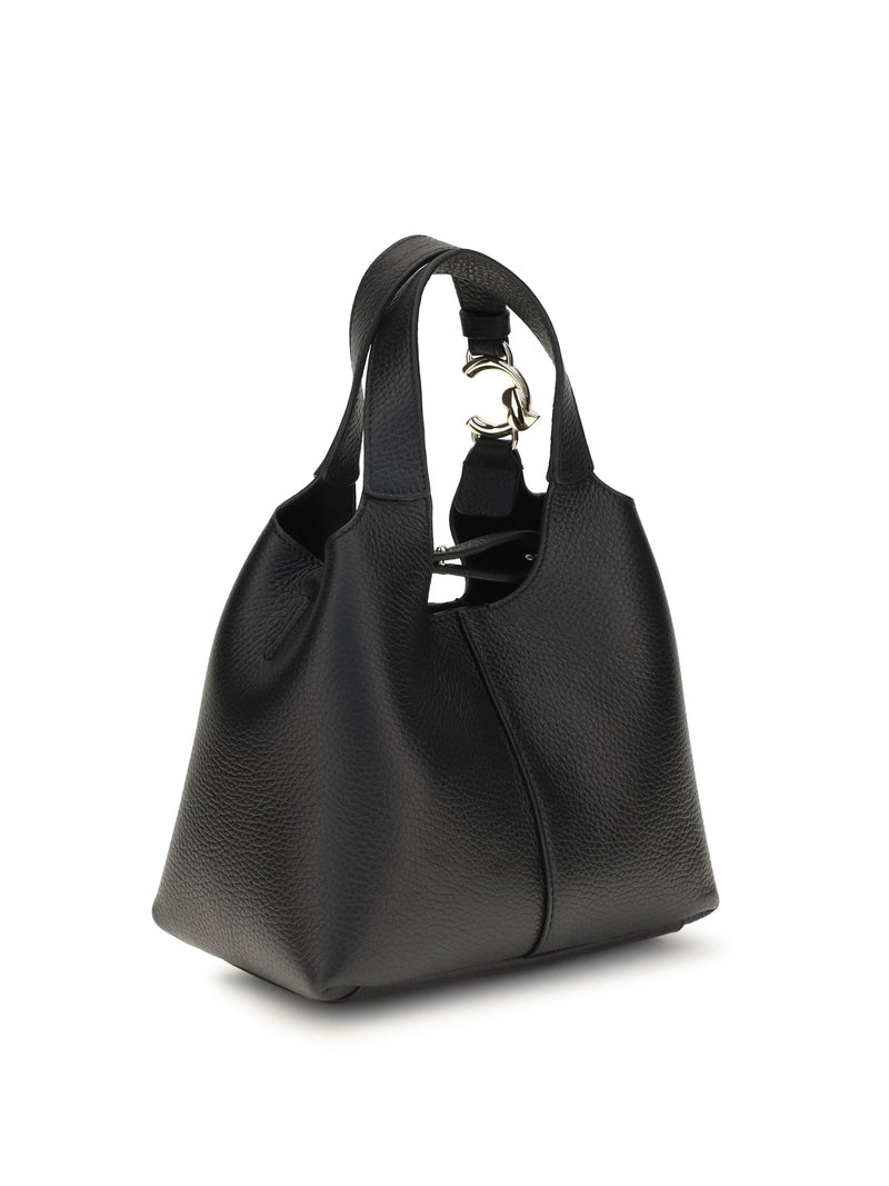 Coccinelle C-Easy Shoulder Bag — Black Calf Leather