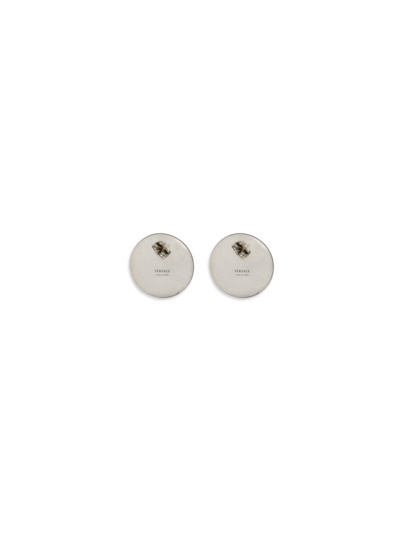 Versace Medusa Coin-Embossed Earrings — Gold Brass
