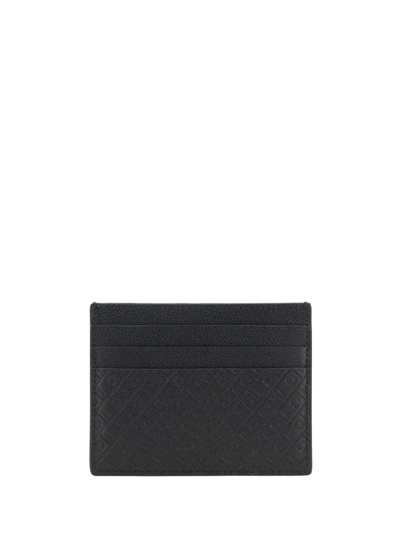 Ferragamo Monogram Calf Leather Card Case — Black Cases