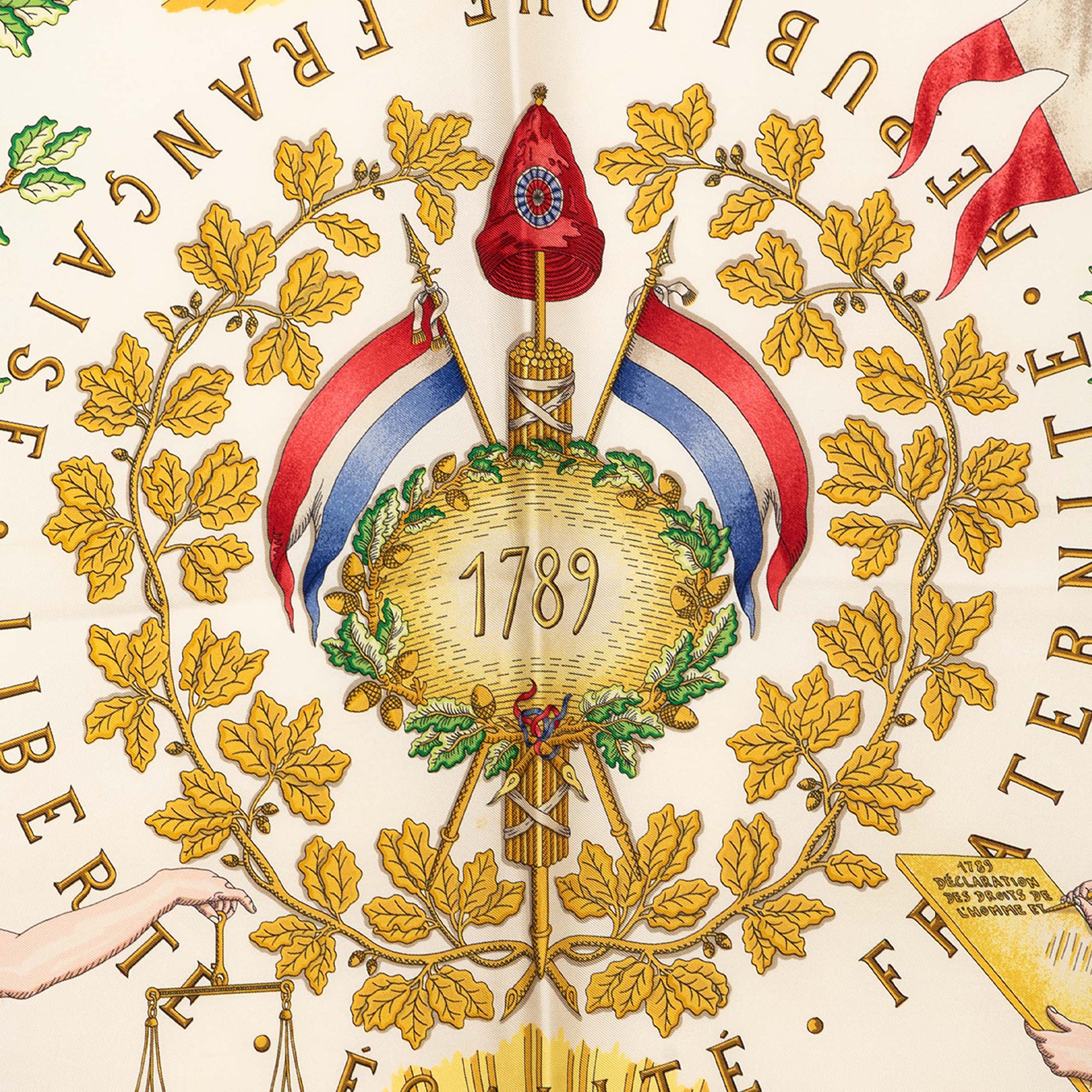Republique Francaise Liberte Egalite Fraternite 1789 Silk Scarf 90 - Image 2