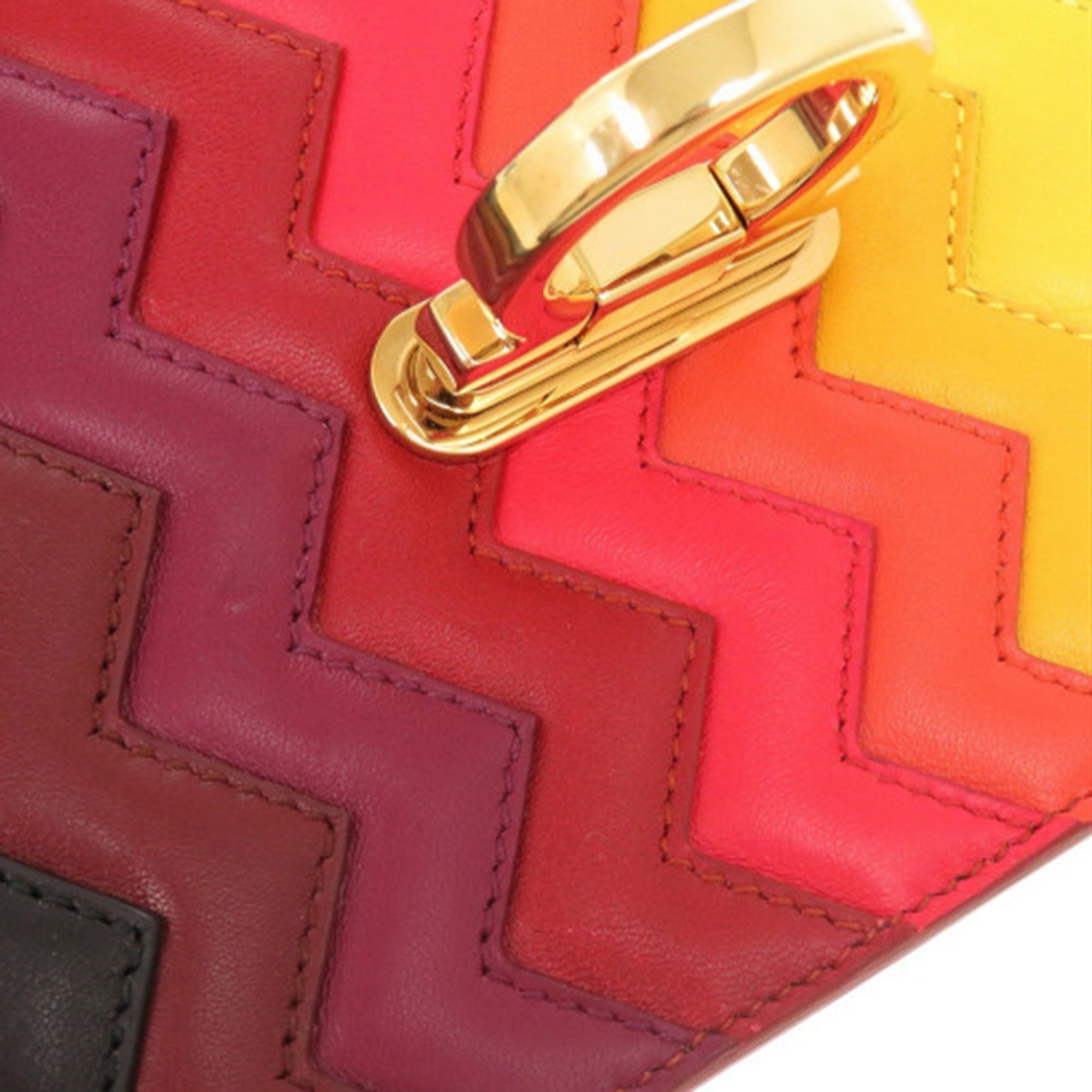 Sara Battaglia Mini Leather Zigzag Gancini Crossbody - Image 17