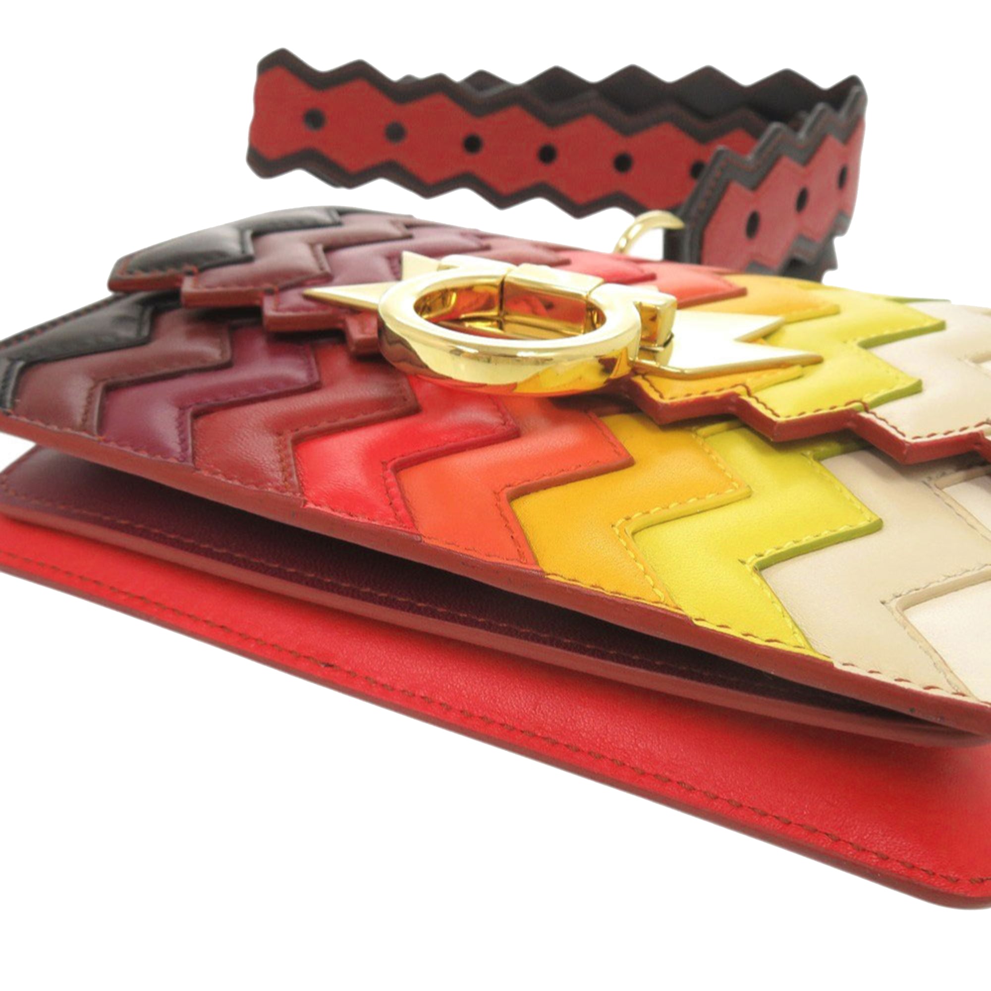 Sara Battaglia Mini Leather Zigzag Gancini Crossbody - Image 19