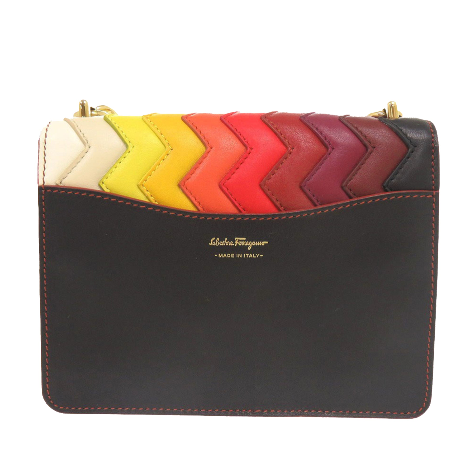 Sara Battaglia Mini Leather Zigzag Gancini Crossbody - Image 2