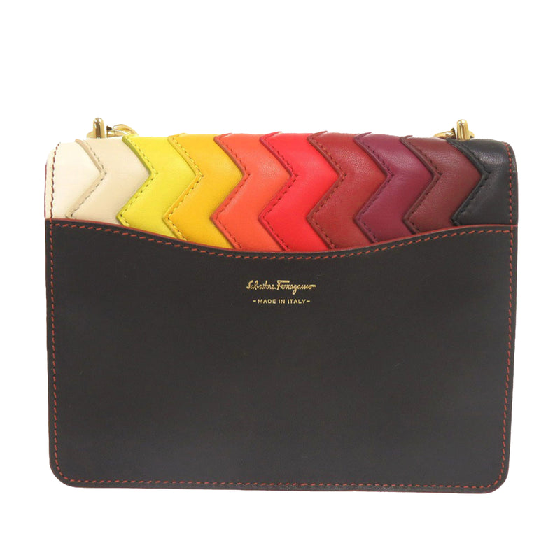 Sara Battaglia Mini Leather Zigzag Gancini Crossbody - Image 2