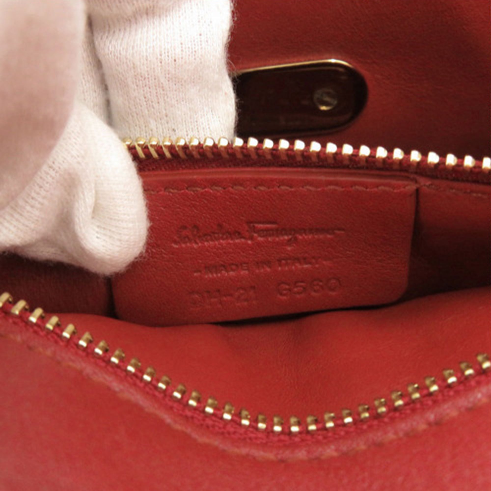 Sara Battaglia Mini Leather Zigzag Gancini Crossbody - Image 5