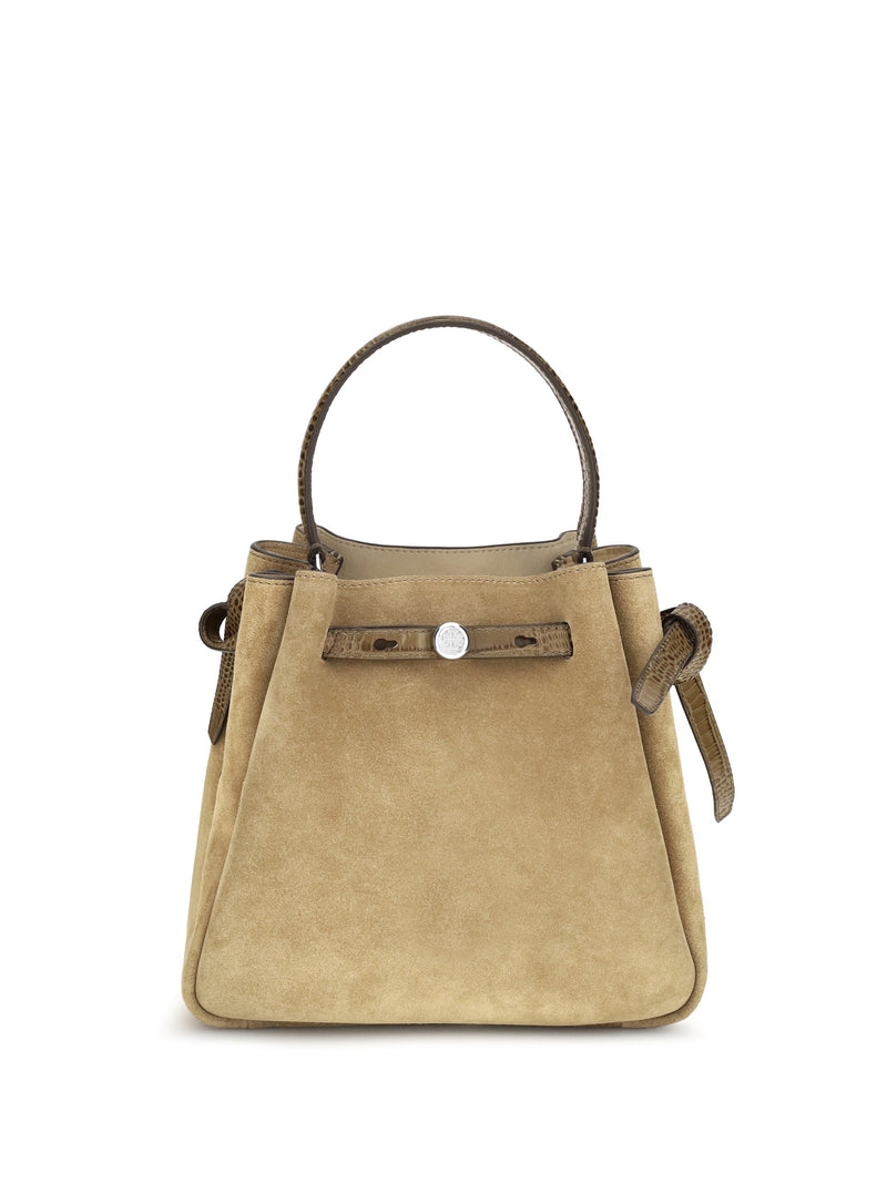 Tory Burch Bucket Bag — Beige Suede