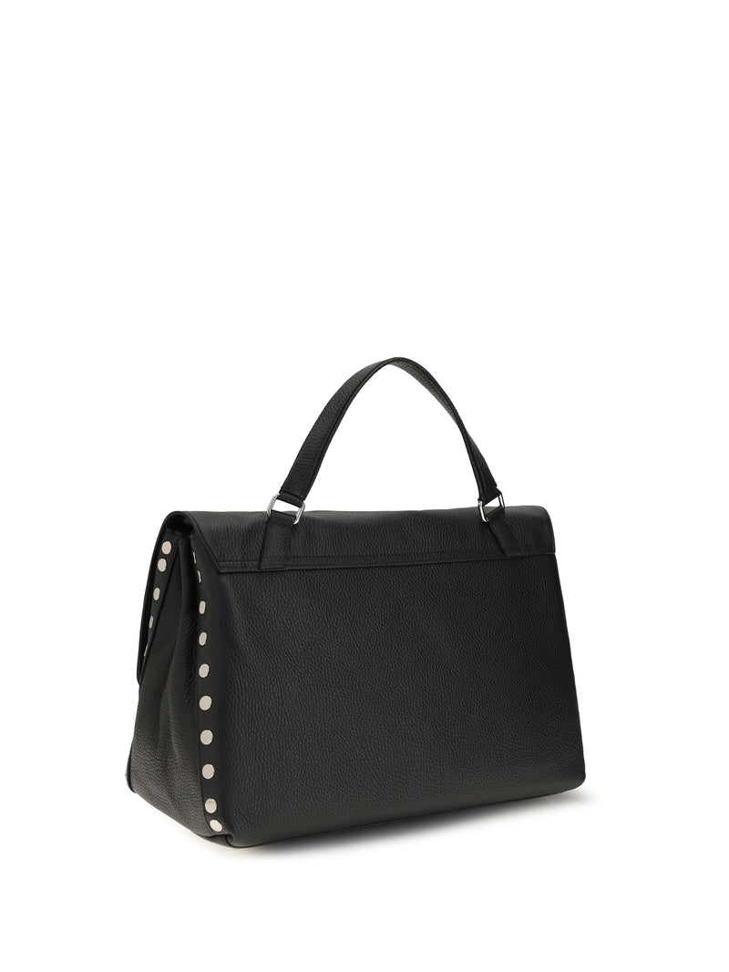 Zanellato Postina Daily Shoulder Bag — Black Calf Leather