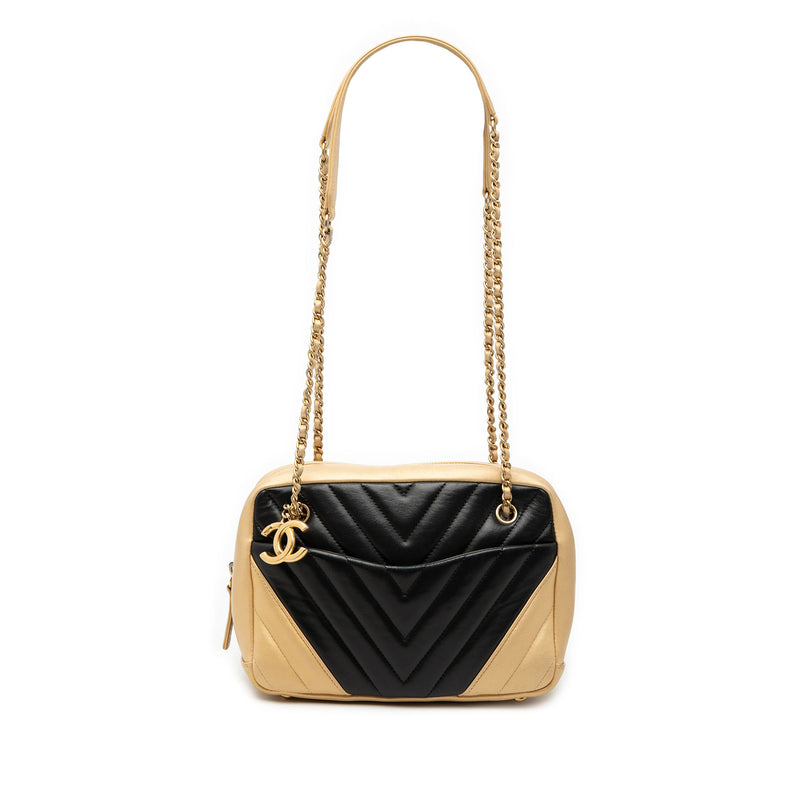 CC Chevron Lambskin Camera Shoulder Bag
