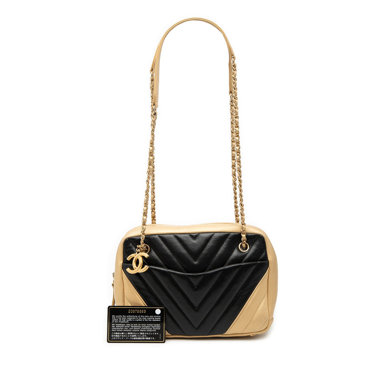 CC Chevron Lambskin Camera Shoulder Bag - Image 8