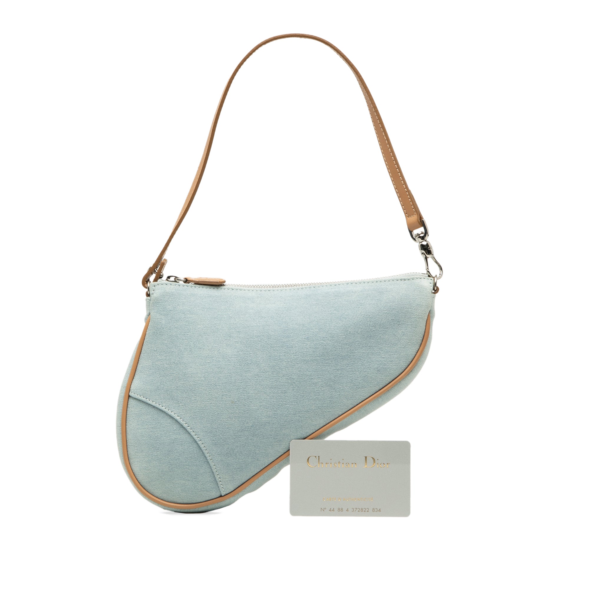 Mini Denim Saddle Pochette - Image 9