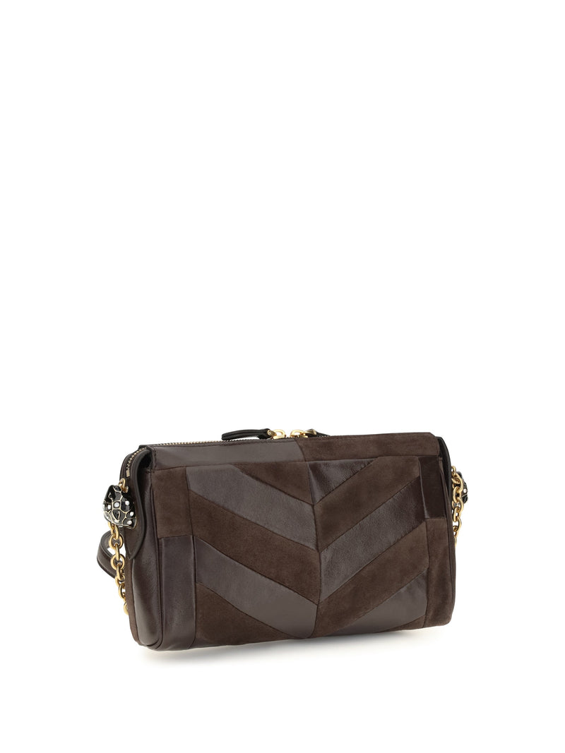 Valentino Garavani Panthea Shoulder Bag — Brown Calf Leather Bos Taurus