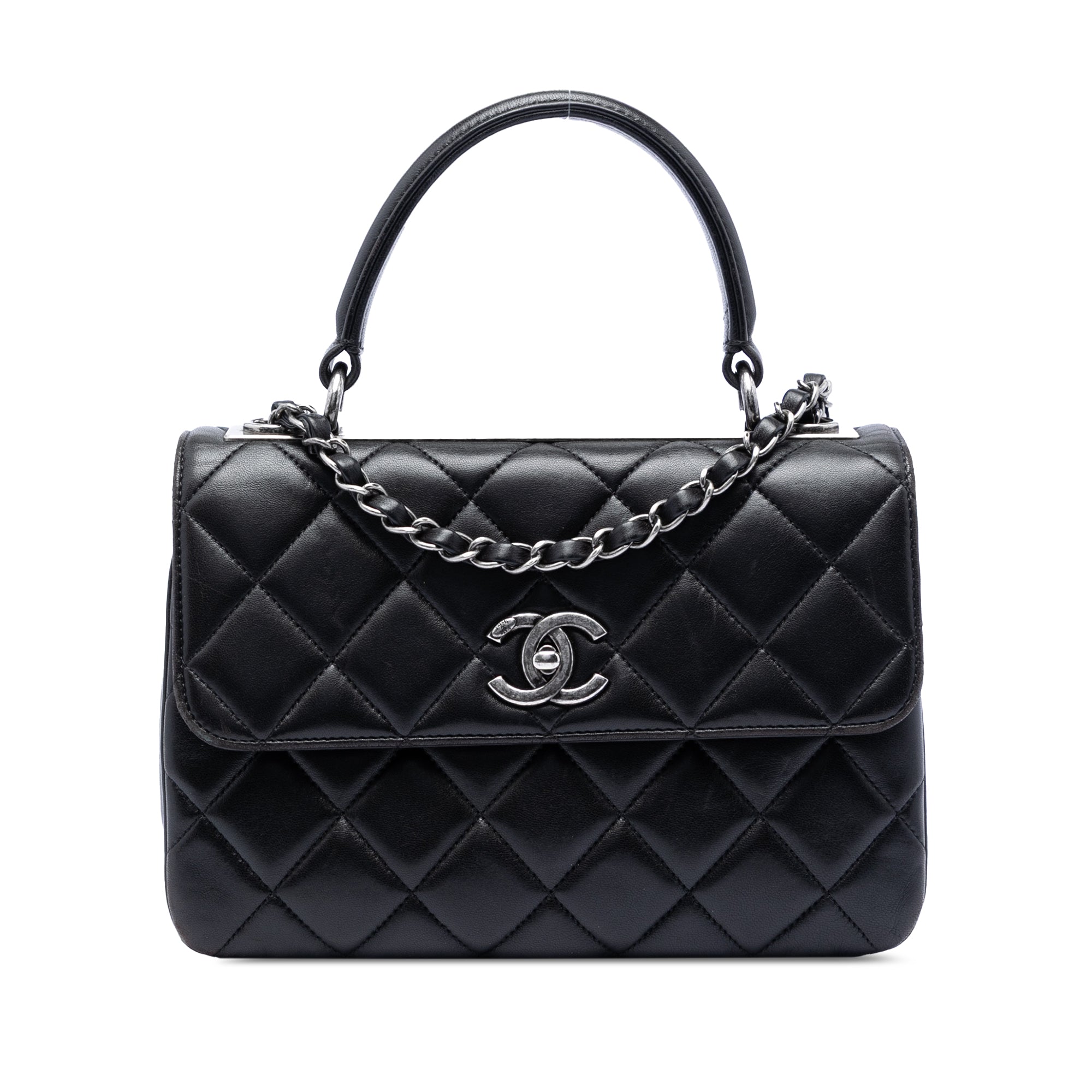 Small Quilted Lambskin Trendy CC Top Handle Flap - Image 1