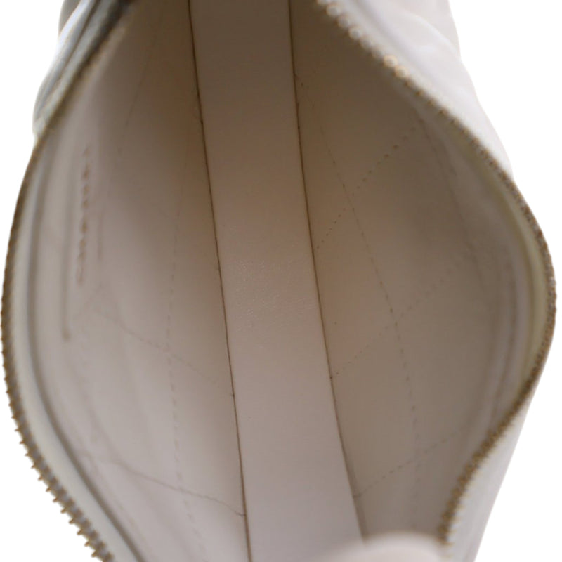 Mini Shiny Crumpled Quilted Lambskin Chain Around Pouch - Image 6