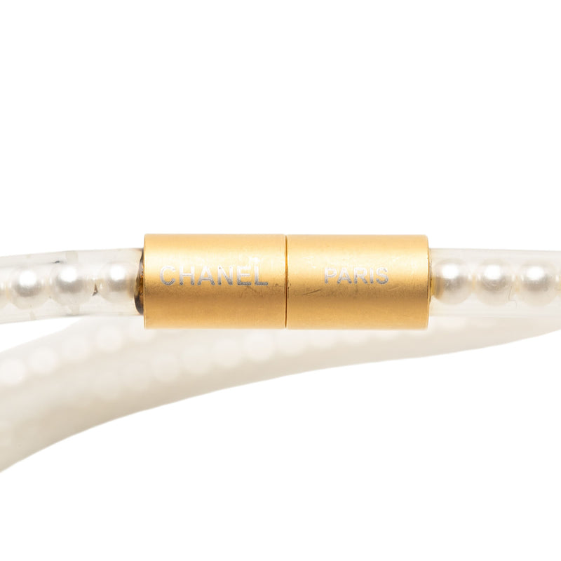 Plated PVC Faux Pearl Gold Plated Choker Necklace - Image 3