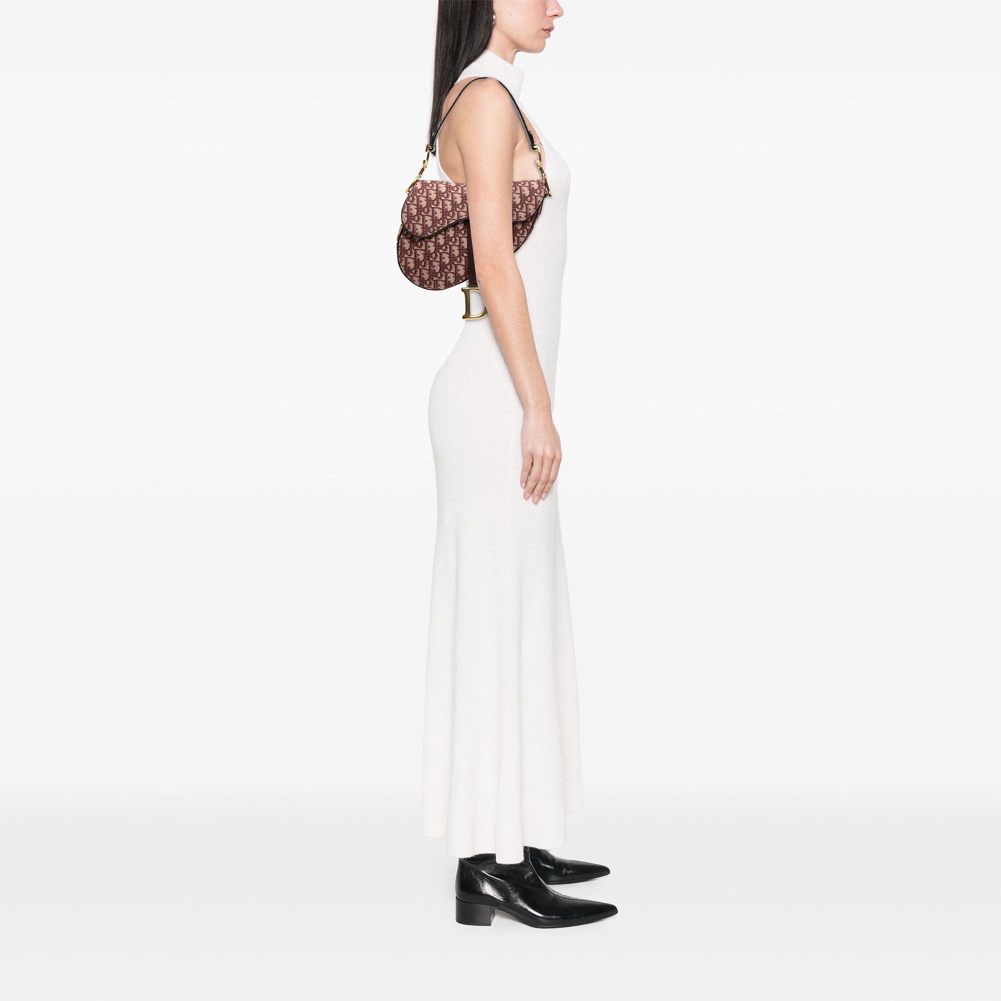 Oblique Canvas Saddle Bag - Image 7