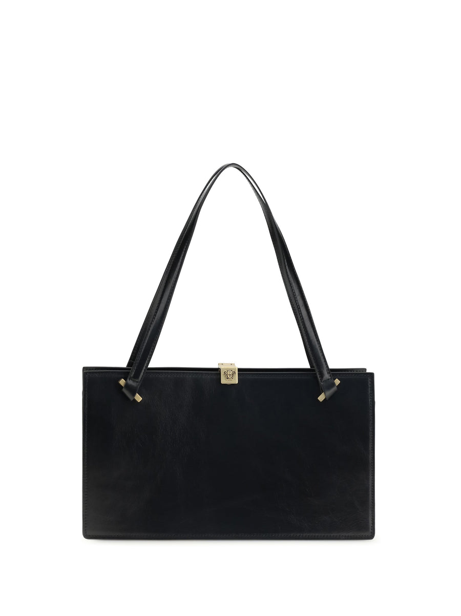 Versace Shoulder Bag — Black Calf Leather Bos Taurus