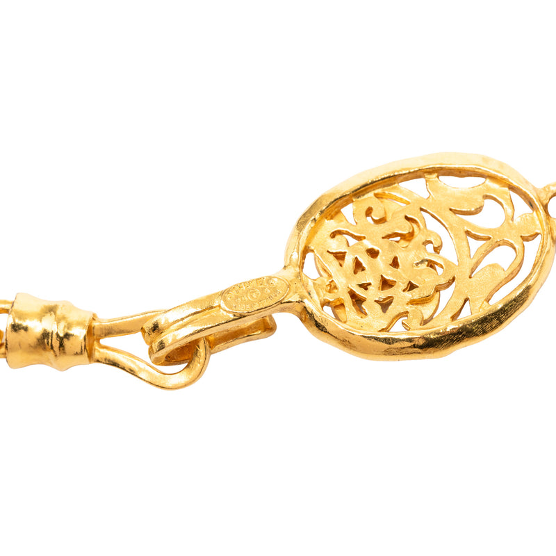 CC Gold Plated Filigree Balls Chain Long Necklace - Image 4