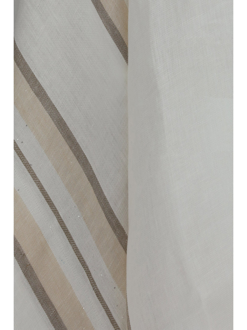 Brunello Cucinelli Linen, Cashmere And Silk Blend Shawl — White Shawls