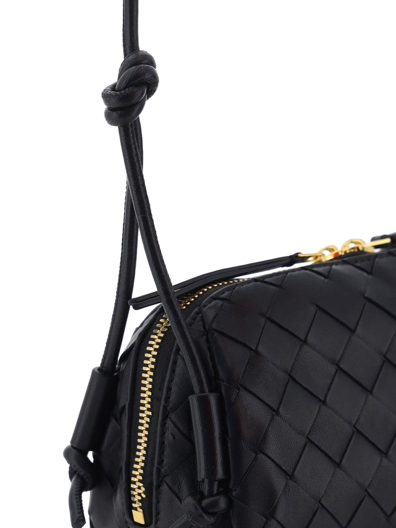 Bottega Veneta Shoulder Bag — Black Calf Leather