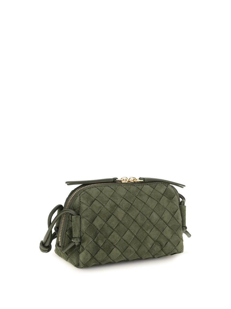 Bottega Veneta Mini Loop Shoulder Bag — Green Calf Leather