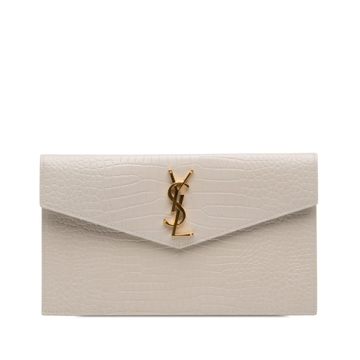 Croc Embossed Leather Uptown Pouch - Image 1