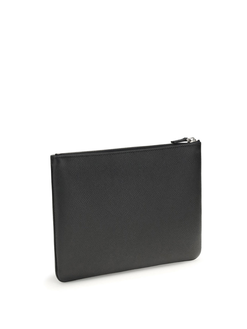 Valentino Garavani Leather Vlogo Card Case — Black Calf Bos Taurus Cases