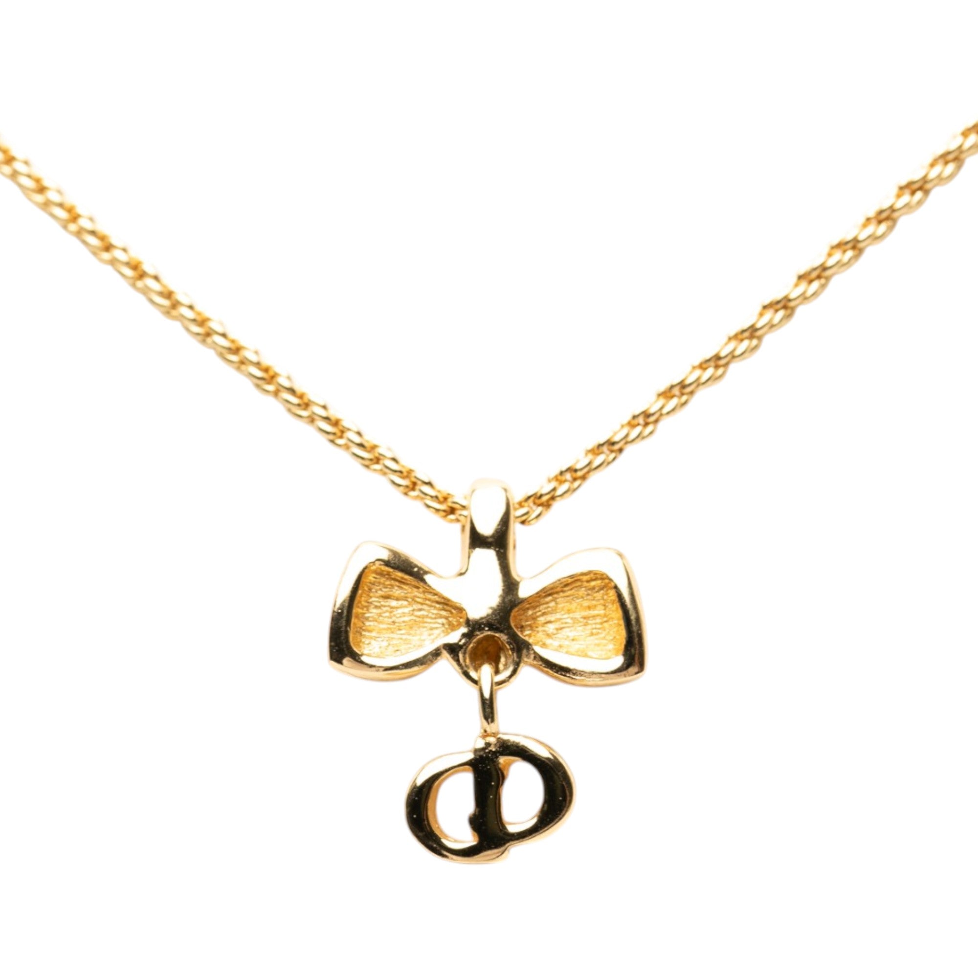 Gold Plated Ribbon CD Logo Pendant Necklace - Image 2
