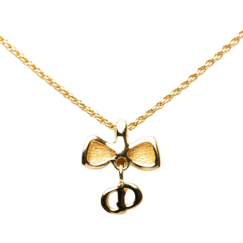 Gold Plated Ribbon CD Logo Pendant Necklace - Image 2