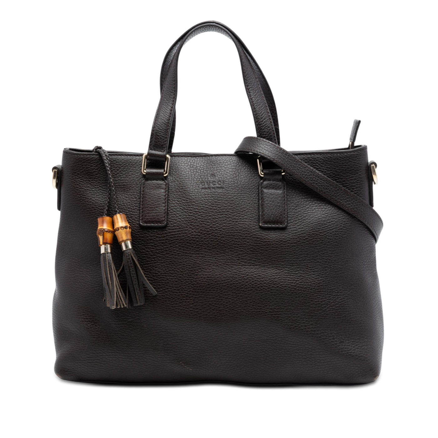 Leather Bamboo Tassel Satchel - Image 1