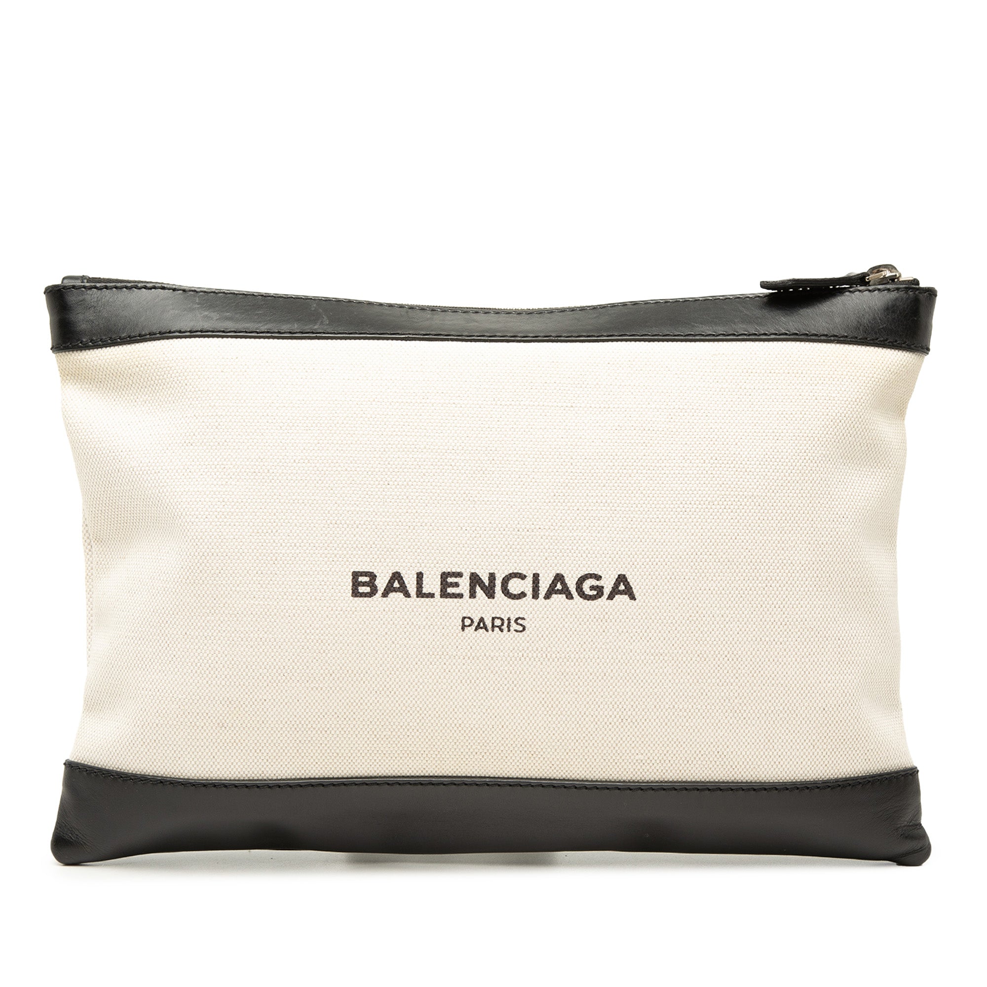 Canvas Navy Clip M Clutch - Image 1
