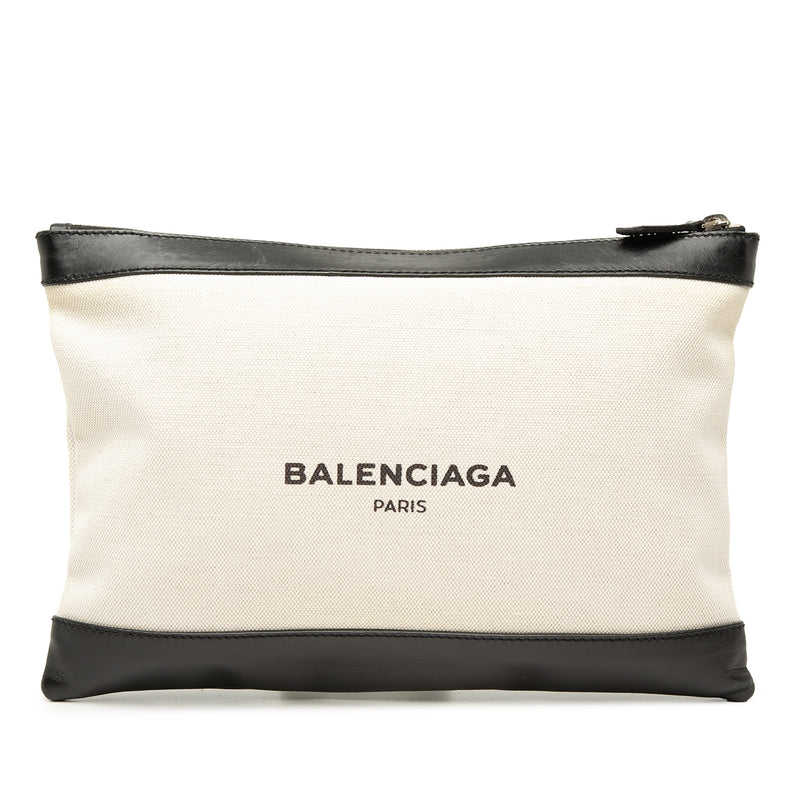 Canvas Navy Clip M Clutch