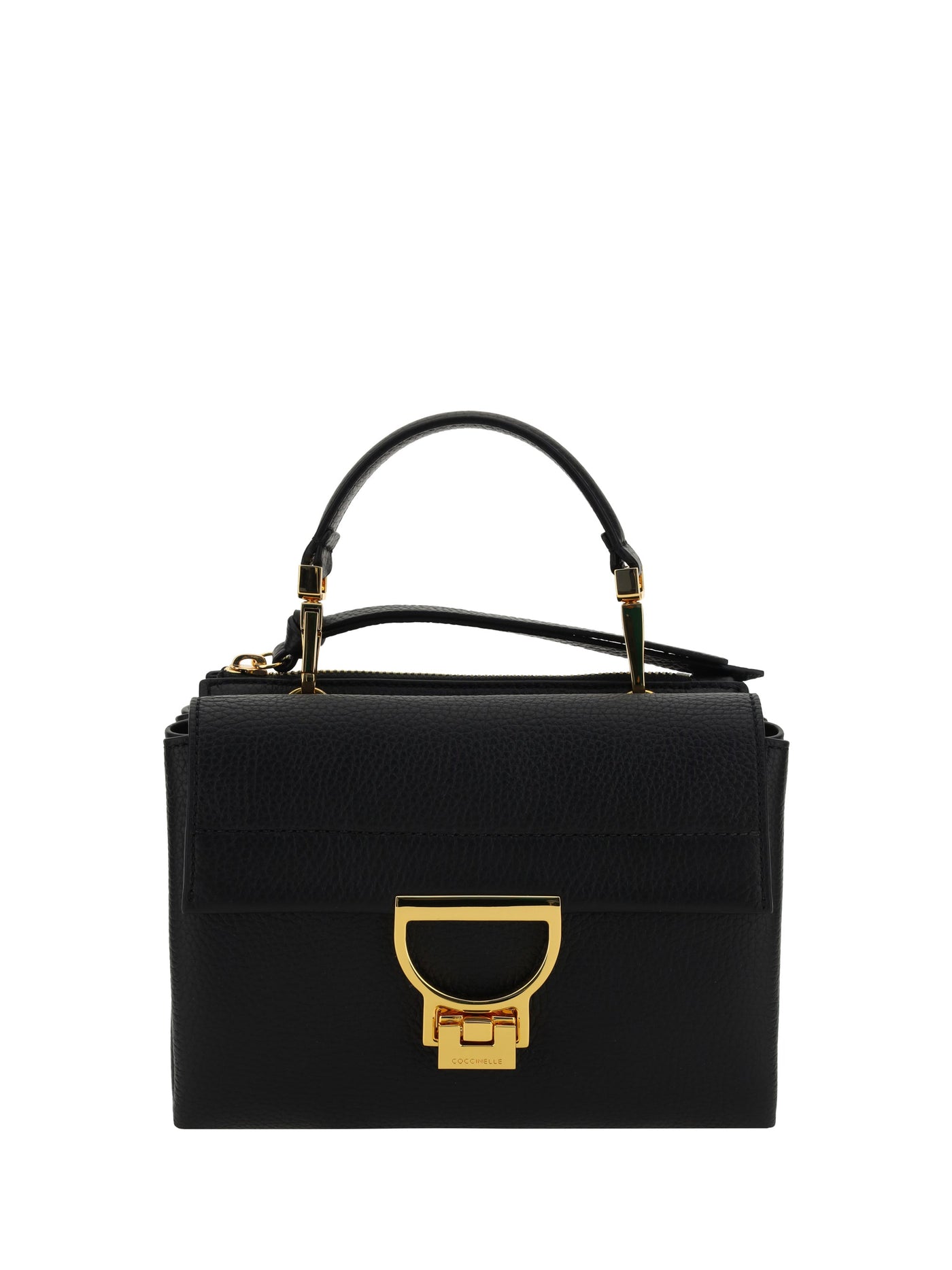 Coccinelle Arlettis Top Handle Bag — Black Calf Leather Bos Taurus