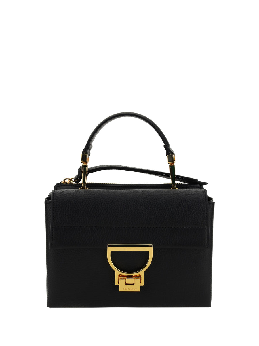 Coccinelle Arlettis Top Handle Bag — Black Calf Leather Bos Taurus