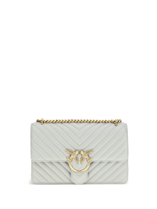 Pinko Quilted Calf Leather Shoulder Bag — Gray Bos Taurus