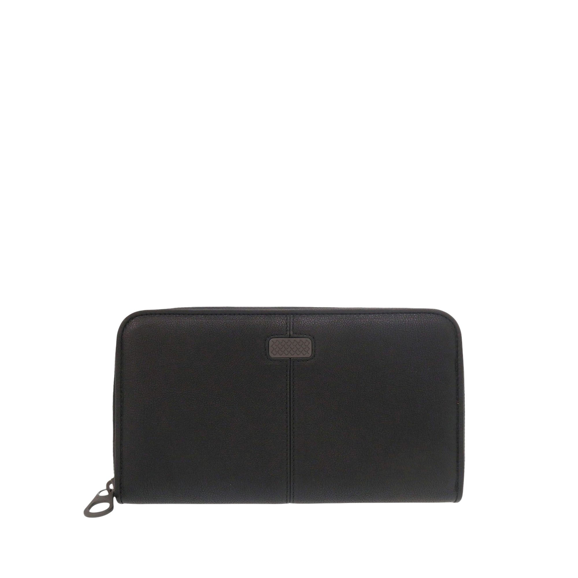 Grained Leather Zip Around Organizer Long Wallet - Image 1