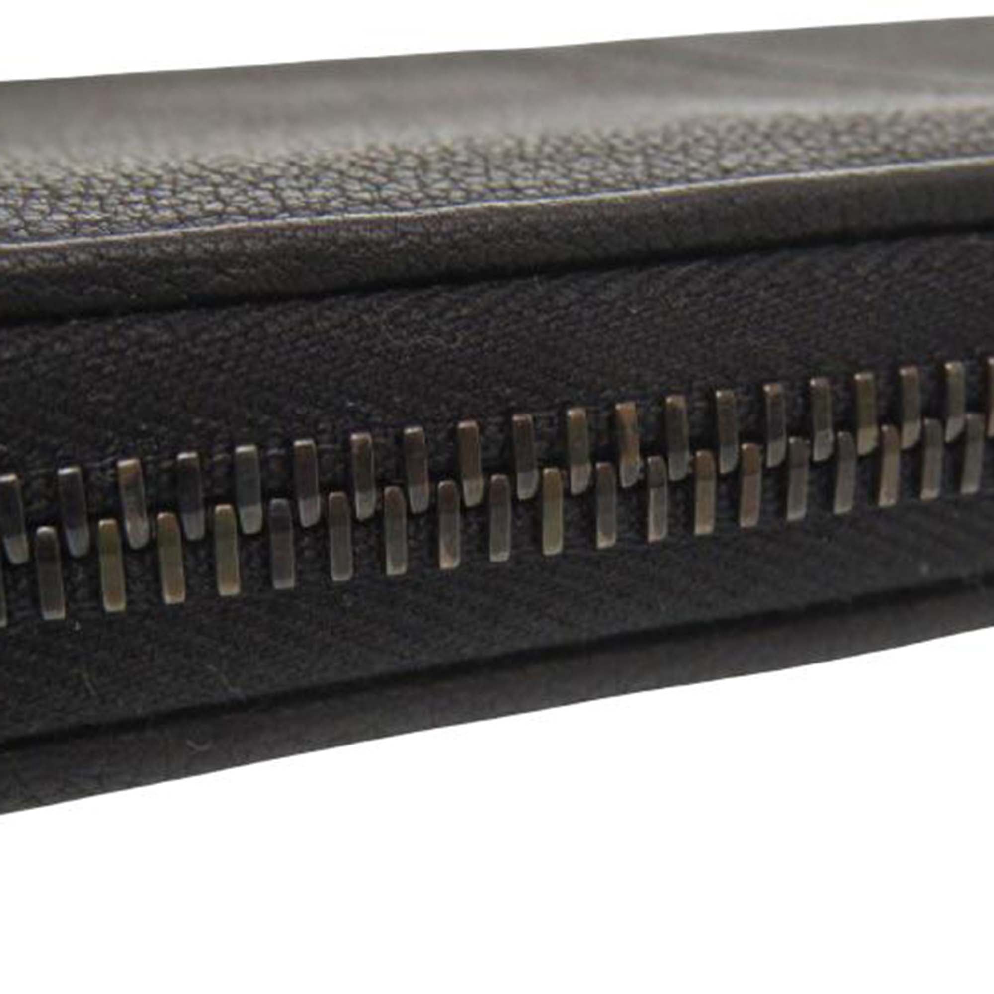 Grained Leather Zip Around Organizer Long Wallet - Image 11