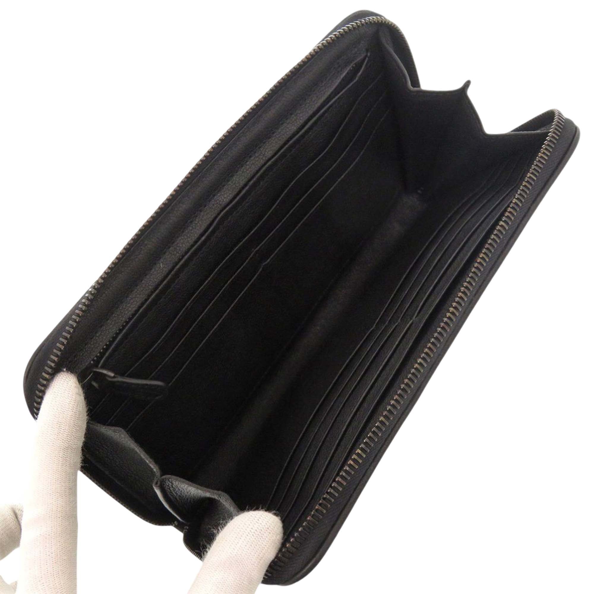 Grained Leather Zip Around Organizer Long Wallet - Image 3