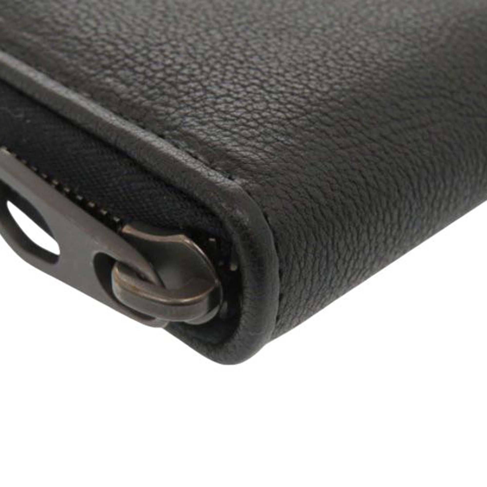 Grained Leather Zip Around Organizer Long Wallet - Image 6