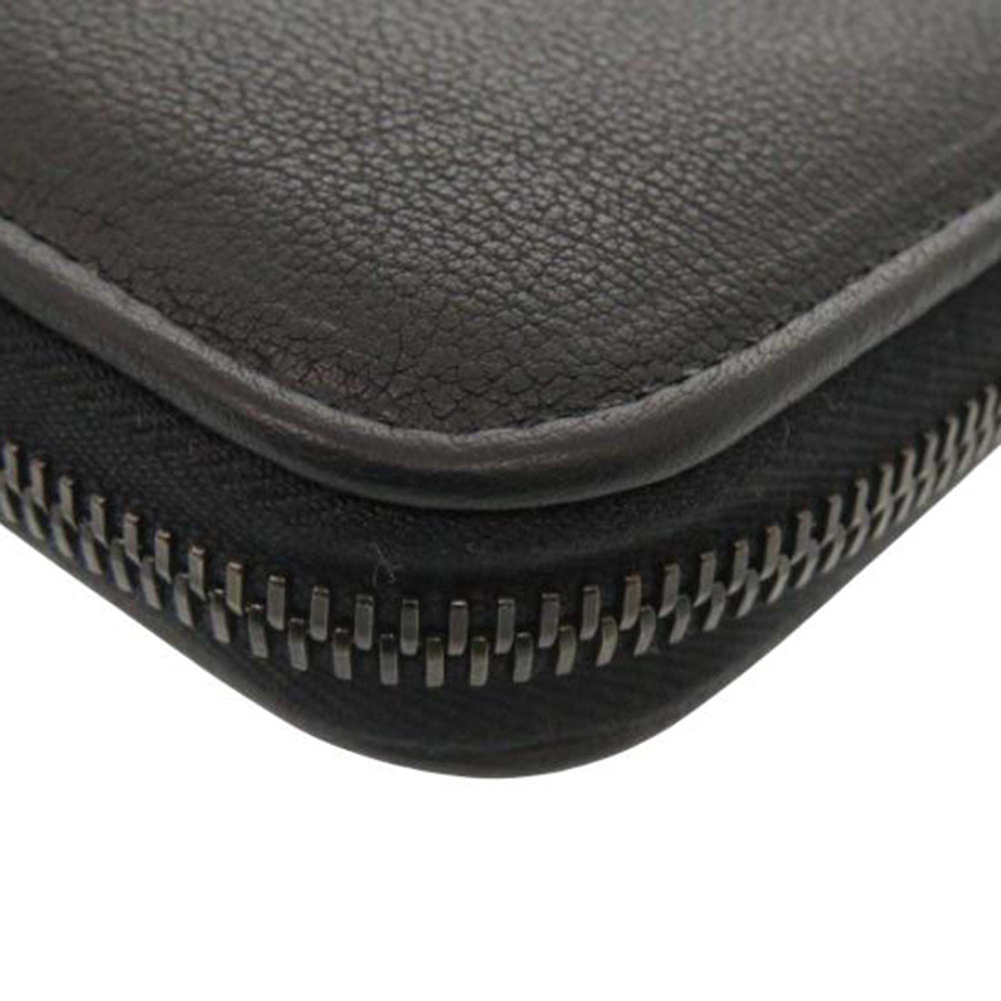 Grained Leather Zip Around Organizer Long Wallet - Image 8