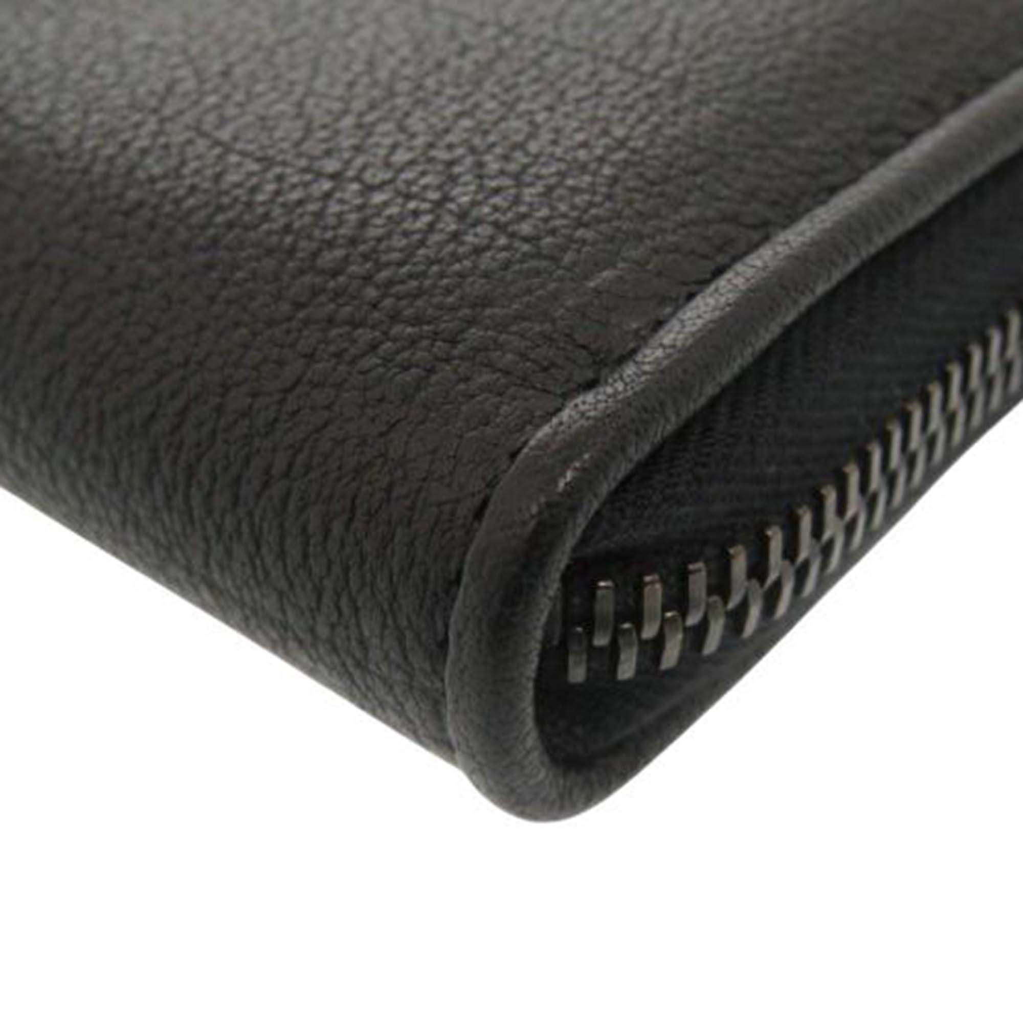 Grained Leather Zip Around Organizer Long Wallet - Image 9