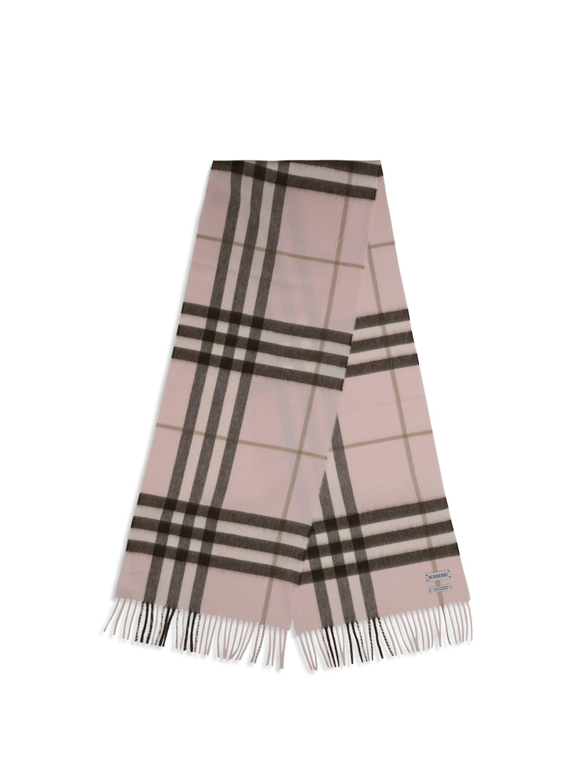 Burberry Check Cashmere Scarf — Pink Kashmir/capra Hircus Scarfs